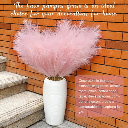 8 Pcs 38''/97cm Tall Faux Large Pampas Grass Decor, Mixed Beige | Artificial pompous pompas, fluffy fake plants, floor vase filler, or wedding kitchen home boho decorations