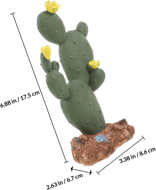Resin Cactus Decor for Reptile Terrarium Xmas Desert Landscaping