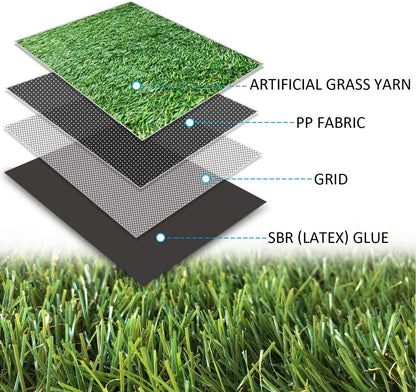 ALTRUISTIC Premium Artificial Grass Drainage Holes & Rubber Backing,6.5 ft x10 ft, 70 oz /1.38 Inch Pile Height Realistic Synthetic Grass Mat Extra-Heavy & Soft Pet Turf Fake Grass for Dogs Outdoor