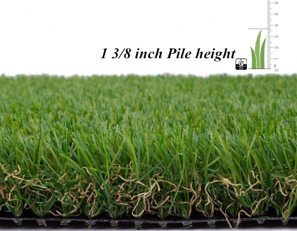 ALTRUISTIC Premium Artificial Grass Drainage Holes & Rubber Backing,6.5 ft x10 ft, 70 oz /1.38 Inch Pile Height Realistic Synthetic Grass Mat Extra-Heavy & Soft Pet Turf Fake Grass for Dogs Outdoor