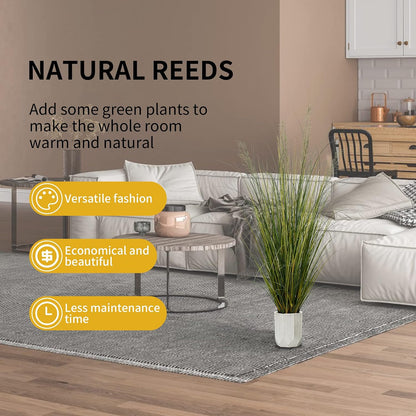 Artificial Plant, 47in Tall, 2pk Grass, Faux House Plant in Pot, Indoor Decorative Flowers & Plants, Housewarming Gift