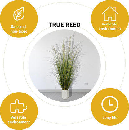 Artificial Plant, 47in Tall, 2pk Grass, Faux House Plant in Pot, Indoor Decorative Flowers & Plants, Housewarming Gift