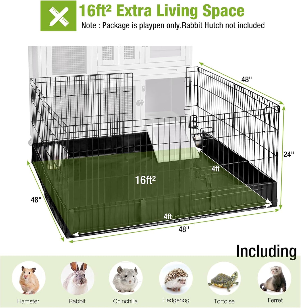 Rabbit Playpen Bunny Run Extension Indoor Small Animal Playpen