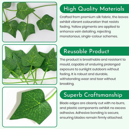 Fake Ivy 8 Pack 56FT Artificial Plants Indoor Outdoor Fake Plants Green Leaves Hanging Plant Fake Vines for Wedding Party Garden Bedroom Wall Decoration