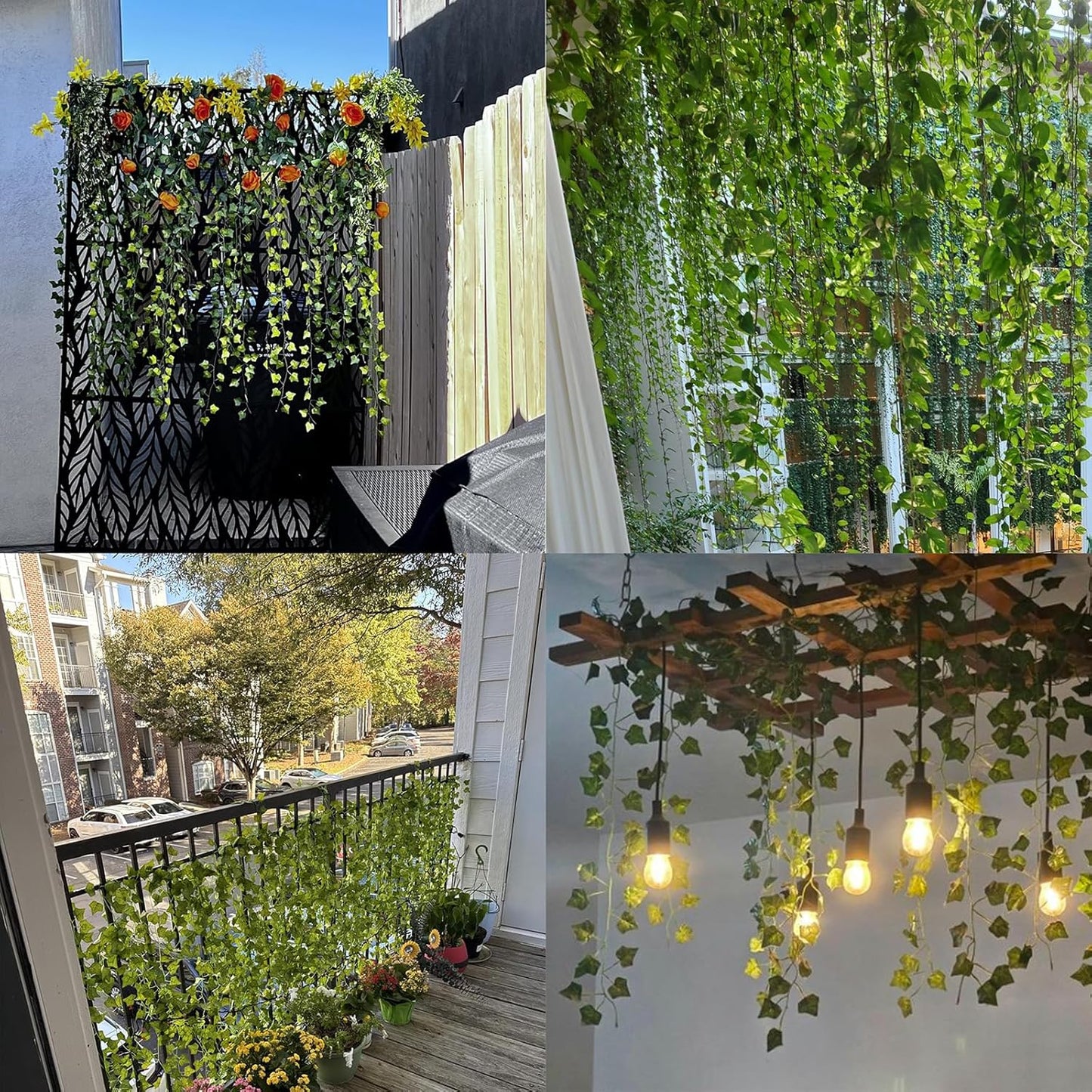 Fake Ivy 8 Pack 56FT Artificial Plants Indoor Outdoor Fake Plants Green Leaves Hanging Plant Fake Vines for Wedding Party Garden Bedroom Wall Decoration