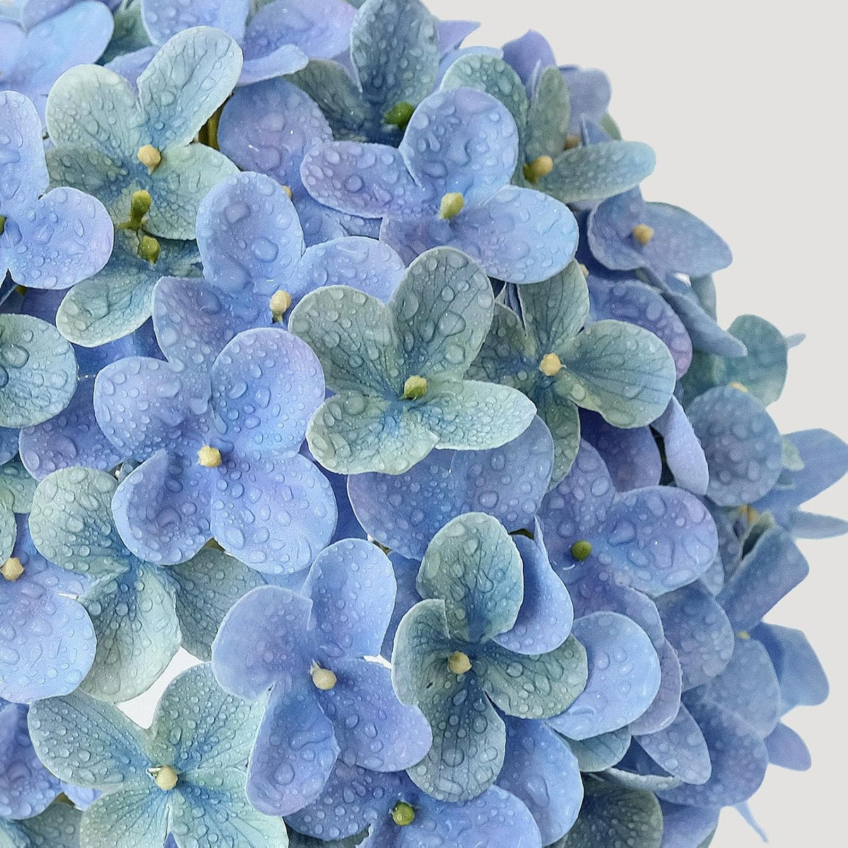 20" 4PCS Artificial Light Blue Hydrangea Flowers Large Faux Latex Real Touch Fake Hydrangeas Silk Bouquet with Leaves Stems for Family Table Office Wedding Party Arrangements