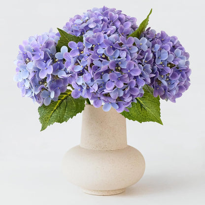 20" 4PCS Artificial Light Blue Hydrangea Flowers Large Faux Latex Real Touch Fake Hydrangeas Silk Bouquet with Leaves Stems for Family Table Office Wedding Party Arrangements