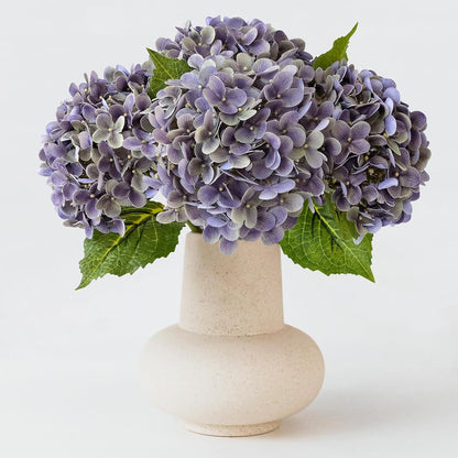 20" 4PCS Artificial Light Blue Hydrangea Flowers Large Faux Latex Real Touch Fake Hydrangeas Silk Bouquet with Leaves Stems for Family Table Office Wedding Party Arrangements