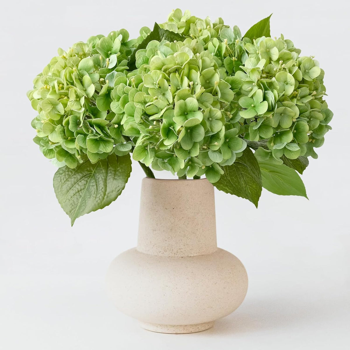 20" 4PCS Artificial Light Blue Hydrangea Flowers Large Faux Latex Real Touch Fake Hydrangeas Silk Bouquet with Leaves Stems for Family Table Office Wedding Party Arrangements