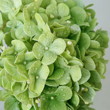 20" 4PCS Artificial Light Blue Hydrangea Flowers Large Faux Latex Real Touch Fake Hydrangeas Silk Bouquet with Leaves Stems for Family Table Office Wedding Party Arrangements
