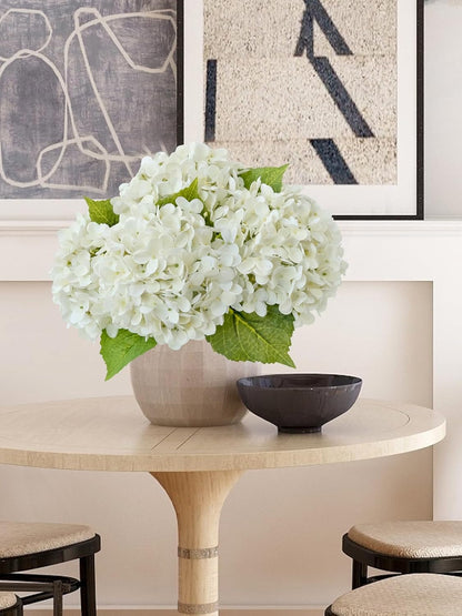 20" 4PCS Artificial Light Blue Hydrangea Flowers Large Faux Latex Real Touch Fake Hydrangeas Silk Bouquet with Leaves Stems for Family Table Office Wedding Party Arrangements