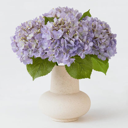 20" 4PCS Artificial Light Blue Hydrangea Flowers Large Faux Latex Real Touch Fake Hydrangeas Silk Bouquet with Leaves Stems for Family Table Office Wedding Party Arrangements