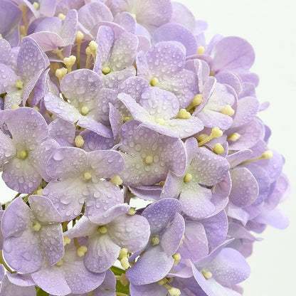 20" 4PCS Artificial Light Blue Hydrangea Flowers Large Faux Latex Real Touch Fake Hydrangeas Silk Bouquet with Leaves Stems for Family Table Office Wedding Party Arrangements