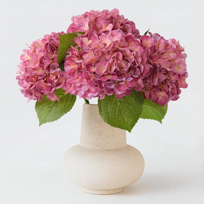 20" 4PCS Artificial Light Blue Hydrangea Flowers Large Faux Latex Real Touch Fake Hydrangeas Silk Bouquet with Leaves Stems for Family Table Office Wedding Party Arrangements