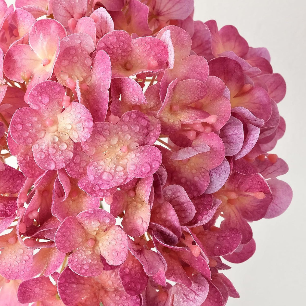 20" 4PCS Artificial Light Blue Hydrangea Flowers Large Faux Latex Real Touch Fake Hydrangeas Silk Bouquet with Leaves Stems for Family Table Office Wedding Party Arrangements