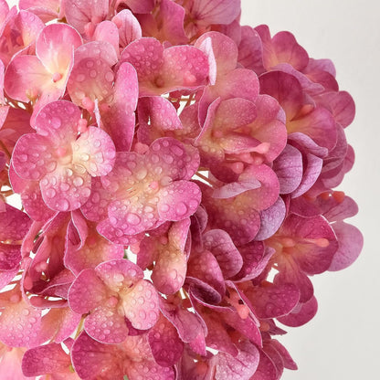 20" 4PCS Artificial Light Blue Hydrangea Flowers Large Faux Latex Real Touch Fake Hydrangeas Silk Bouquet with Leaves Stems for Family Table Office Wedding Party Arrangements