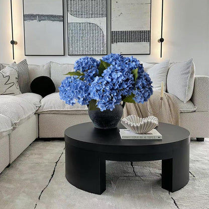 20" 4PCS Artificial Light Blue Hydrangea Flowers Large Faux Latex Real Touch Fake Hydrangeas Silk Bouquet with Leaves Stems for Family Table Office Wedding Party Arrangements