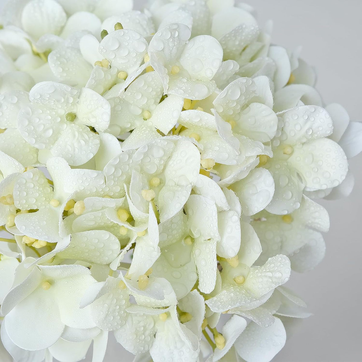 20" 4PCS Artificial Light Blue Hydrangea Flowers Large Faux Latex Real Touch Fake Hydrangeas Silk Bouquet with Leaves Stems for Family Table Office Wedding Party Arrangements