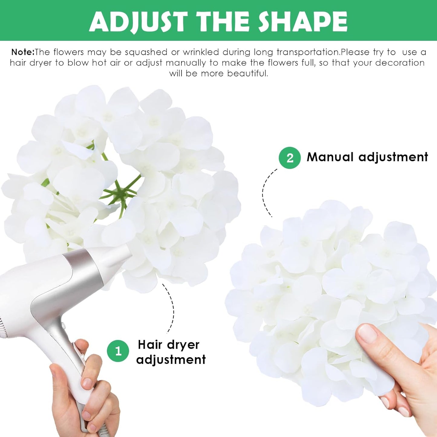 65pcs White Hydrangea Artificial Flowers Bulk (Not Squished, No Steaming Need) Ivory Faux Hydrangeas Bouquet Silk Flowers with Stems for Wedding,Party,Centerpieces,Home,Baby Shower Decor