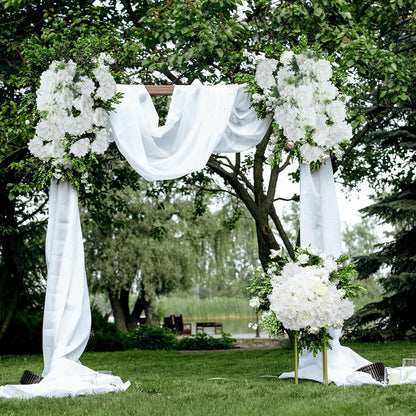 65pcs White Hydrangea Artificial Flowers Bulk (Not Squished, No Steaming Need) Ivory Faux Hydrangeas Bouquet Silk Flowers with Stems for Wedding,Party,Centerpieces,Home,Baby Shower Decor