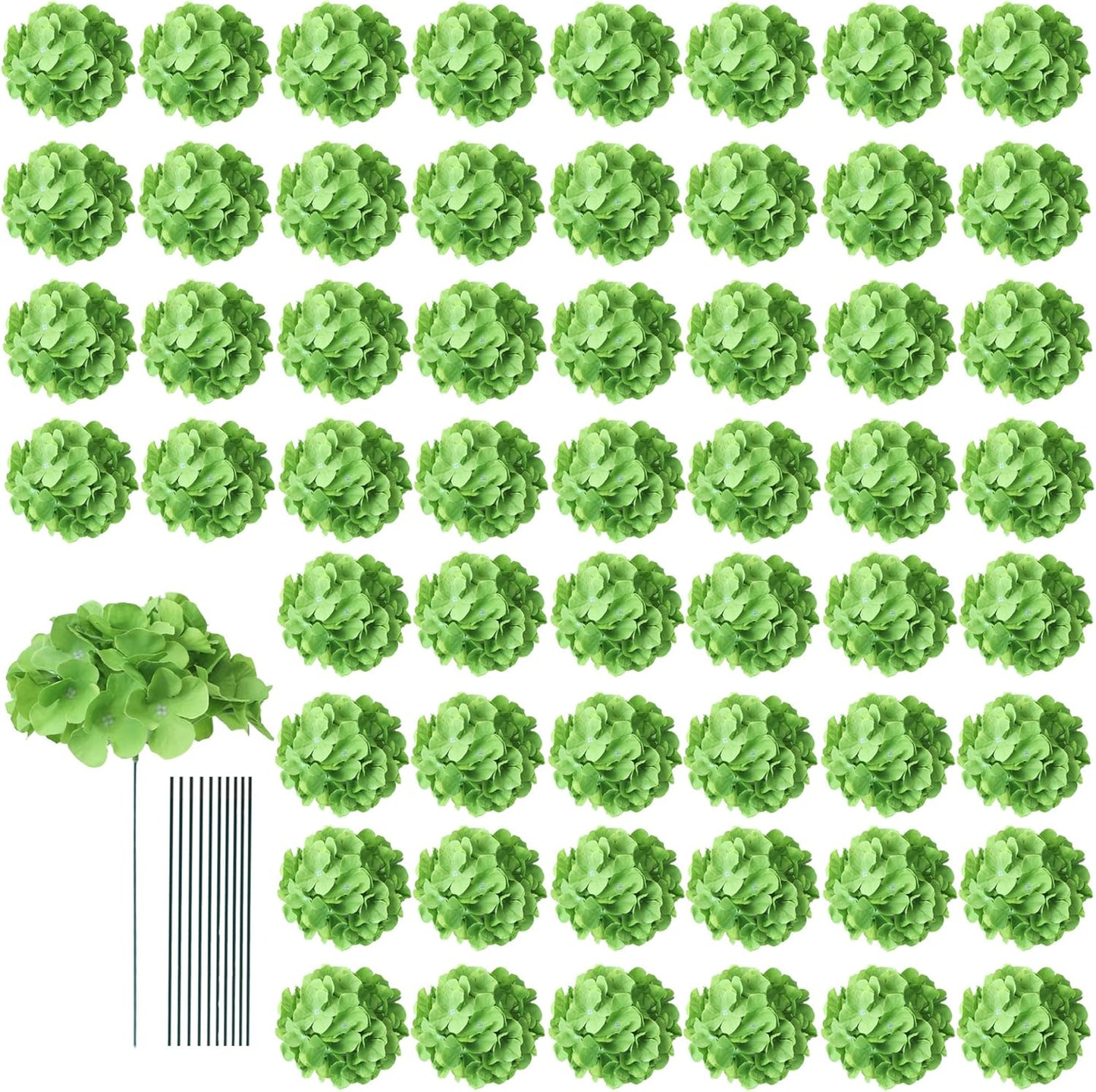 65pcs White Hydrangea Artificial Flowers Bulk (Not Squished, No Steaming Need) Ivory Faux Hydrangeas Bouquet Silk Flowers with Stems for Wedding,Party,Centerpieces,Home,Baby Shower Decor
