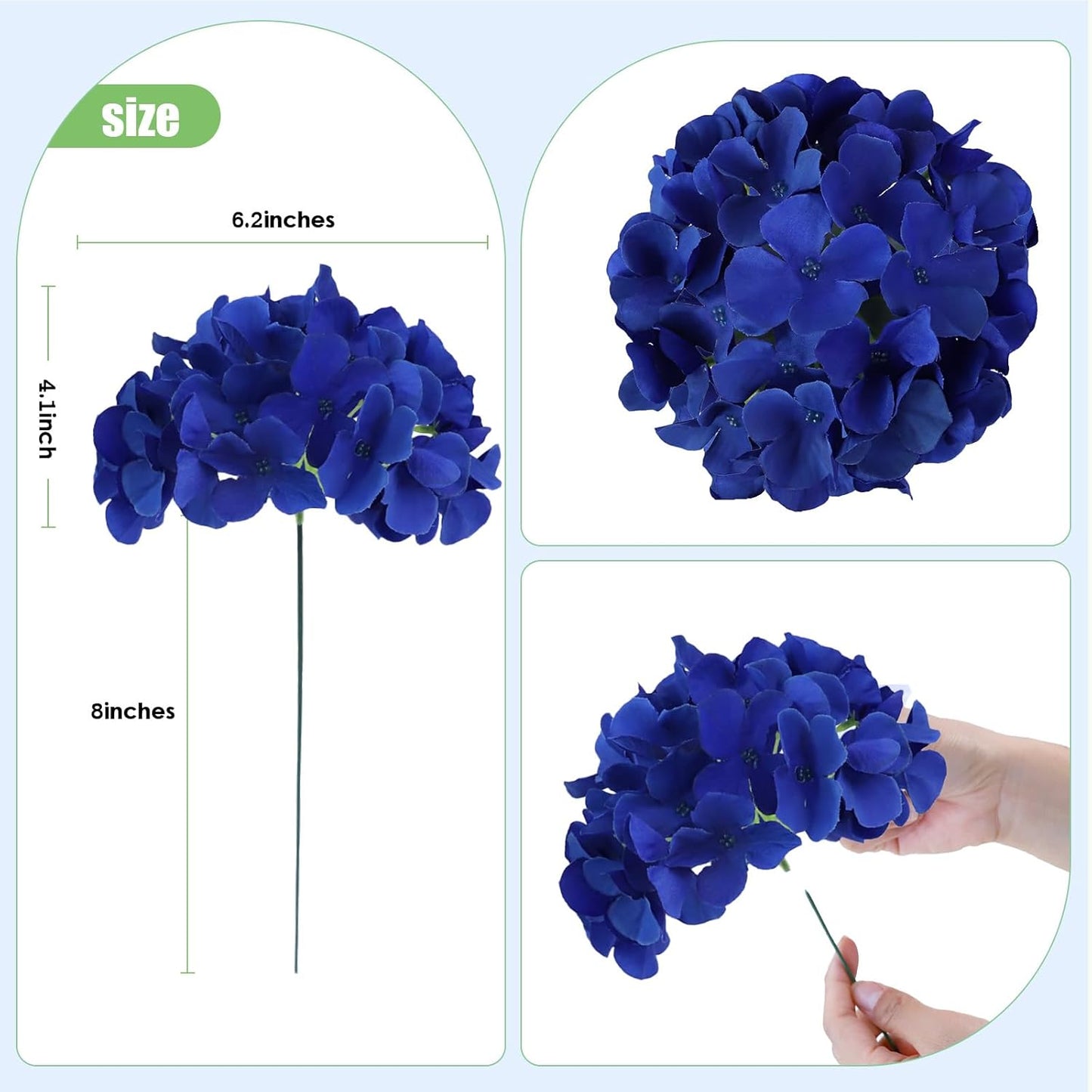 65pcs White Hydrangea Artificial Flowers Bulk (Not Squished, No Steaming Need) Ivory Faux Hydrangeas Bouquet Silk Flowers with Stems for Wedding,Party,Centerpieces,Home,Baby Shower Decor