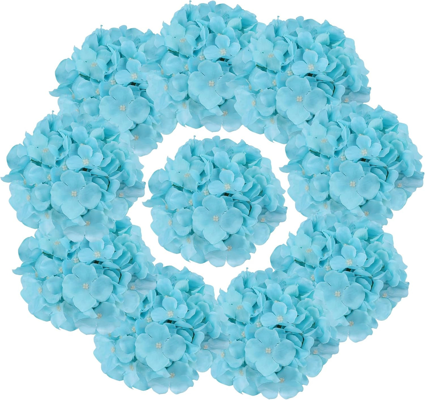 65pcs White Hydrangea Artificial Flowers Bulk (Not Squished, No Steaming Need) Ivory Faux Hydrangeas Bouquet Silk Flowers with Stems for Wedding,Party,Centerpieces,Home,Baby Shower Decor