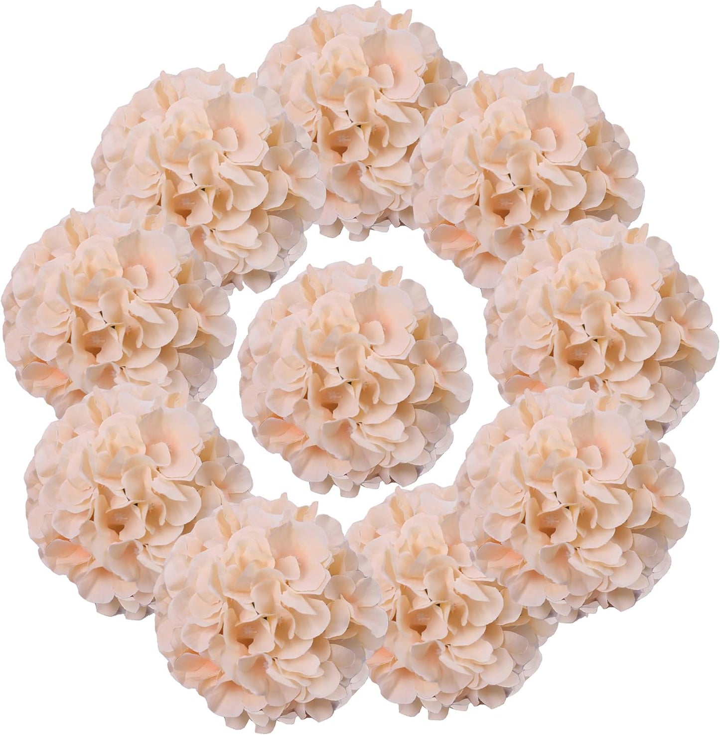 65pcs White Hydrangea Artificial Flowers Bulk (Not Squished, No Steaming Need) Ivory Faux Hydrangeas Bouquet Silk Flowers with Stems for Wedding,Party,Centerpieces,Home,Baby Shower Decor