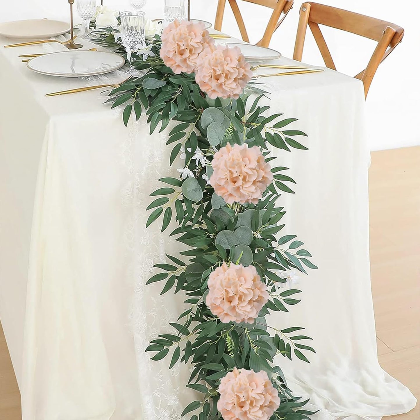 65pcs White Hydrangea Artificial Flowers Bulk (Not Squished, No Steaming Need) Ivory Faux Hydrangeas Bouquet Silk Flowers with Stems for Wedding,Party,Centerpieces,Home,Baby Shower Decor