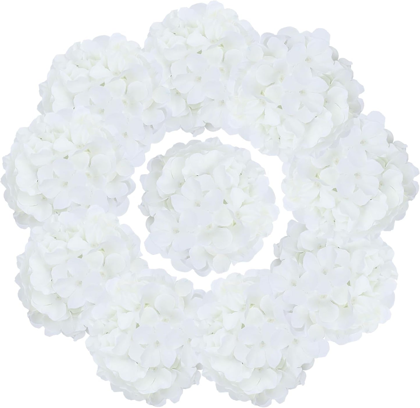65pcs White Hydrangea Artificial Flowers Bulk (Not Squished, No Steaming Need) Ivory Faux Hydrangeas Bouquet Silk Flowers with Stems for Wedding,Party,Centerpieces,Home,Baby Shower Decor