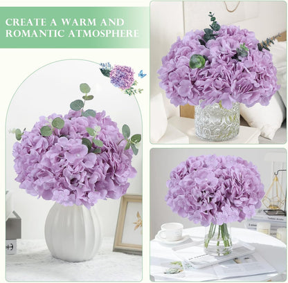 65pcs White Hydrangea Artificial Flowers Bulk (Not Squished, No Steaming Need) Ivory Faux Hydrangeas Bouquet Silk Flowers with Stems for Wedding,Party,Centerpieces,Home,Baby Shower Decor