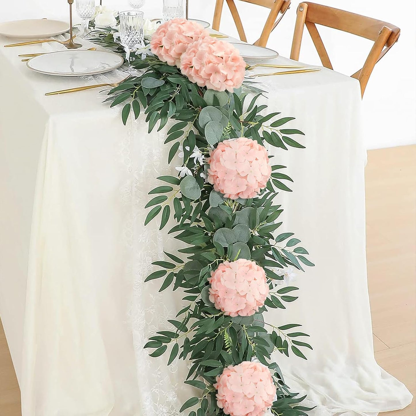 65pcs White Hydrangea Artificial Flowers Bulk (Not Squished, No Steaming Need) Ivory Faux Hydrangeas Bouquet Silk Flowers with Stems for Wedding,Party,Centerpieces,Home,Baby Shower Decor