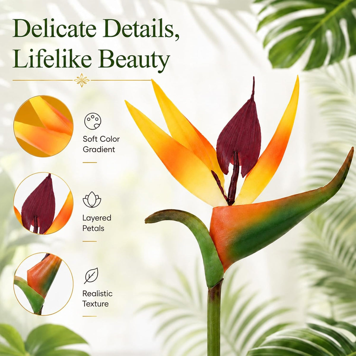 Bird of Paradise Artificial Plant - Tropical Flowers Artificial