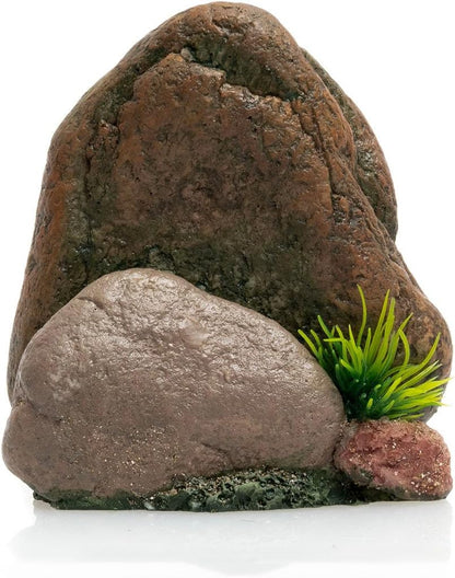 Small Aquarium Decor Rock, Resin Fish Tank Artificial Stone Ornament for Freshwater/Saltwater, Safe Landscape Hideout for Betta Fish, Goldfish and Aquatic Pets