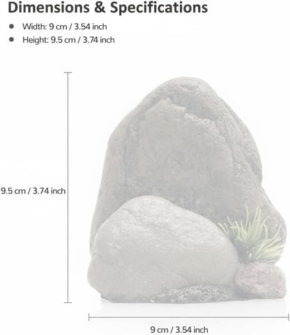 Small Aquarium Decor Rock, Resin Fish Tank Artificial Stone Ornament for Freshwater/Saltwater, Safe Landscape Hideout for Betta Fish, Goldfish and Aquatic Pets