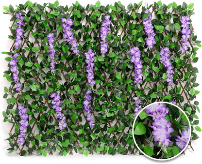 Expandable Fence Privacy Screen for Balcony Patio Outdoor, 1PC Faux Ivy Fencing Panel for Backdrop Garden Backyard Home Decorations