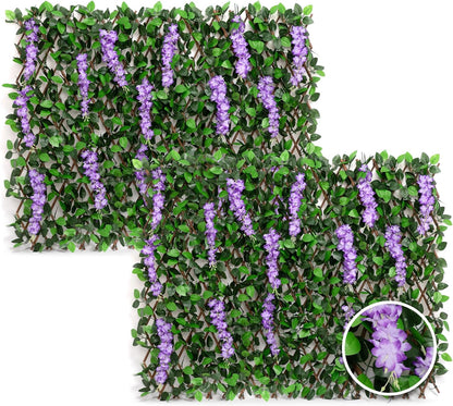 Expandable Fence Privacy Screen for Balcony Patio Outdoor, 1PC Faux Ivy Fencing Panel for Backdrop Garden Backyard Home Decorations