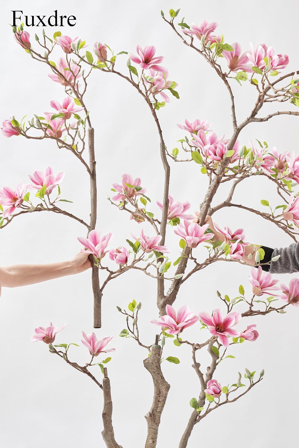 Artificial Magnolia Tree, 6.8FT Tall Fake Indoor Tree, Realistic Real Touch Leaves and Flowers, Perfect for Home Decor, Living Room, Wedding, and Hotel Decor (Pink)