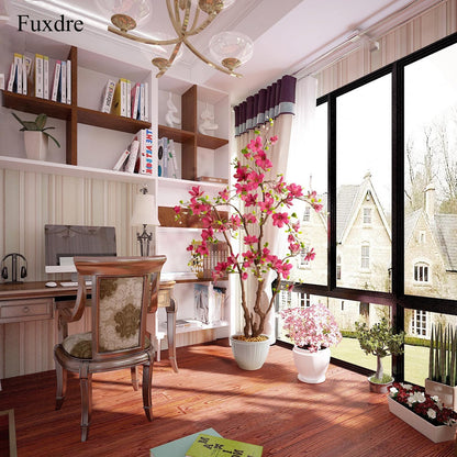Artificial Magnolia Tree, 6.8FT Tall Fake Indoor Tree, Realistic Real Touch Leaves and Flowers, Perfect for Home Decor, Living Room, Wedding, and Hotel Decor (Pink)