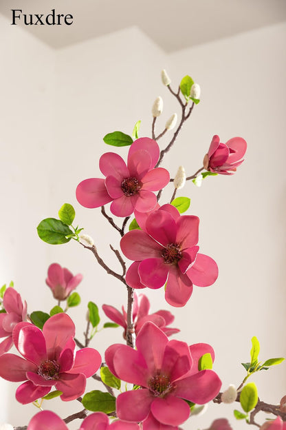 Artificial Magnolia Tree, 6.8FT Tall Fake Indoor Tree, Realistic Real Touch Leaves and Flowers, Perfect for Home Decor, Living Room, Wedding, and Hotel Decor (Pink)
