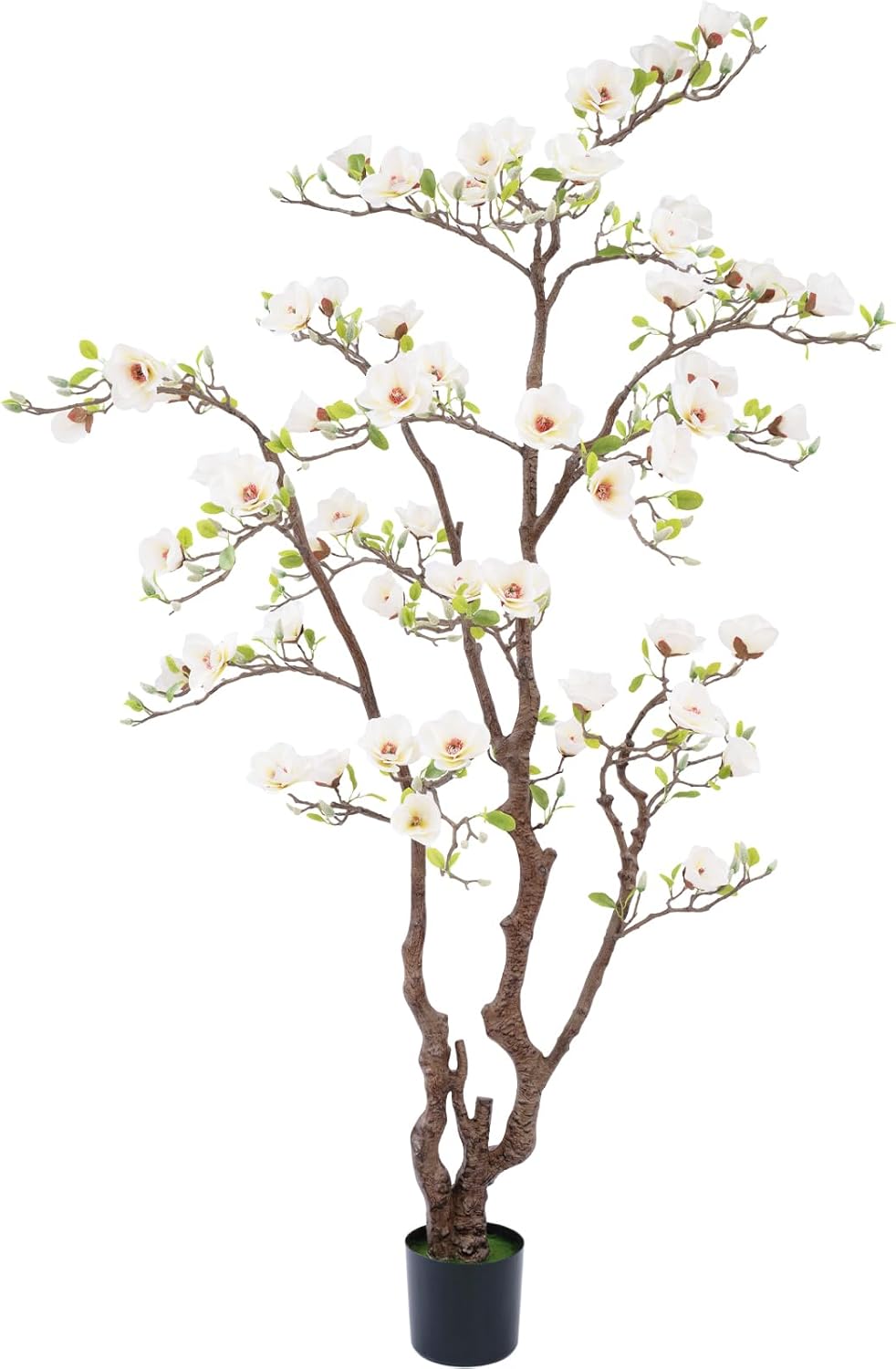 Artificial Magnolia Tree, 6.8FT Tall Fake Indoor Tree, Realistic Real Touch Leaves and Flowers, Perfect for Home Decor, Living Room, Wedding, and Hotel Decor (Pink)