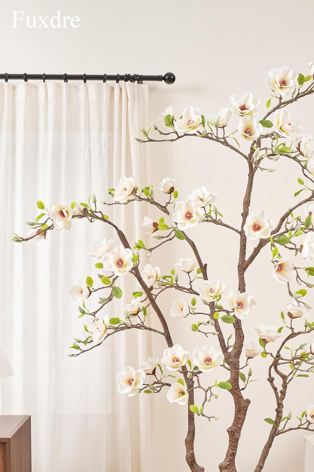 Artificial Magnolia Tree, 6.8FT Tall Fake Indoor Tree, Realistic Real Touch Leaves and Flowers, Perfect for Home Decor, Living Room, Wedding, and Hotel Decor (Pink)