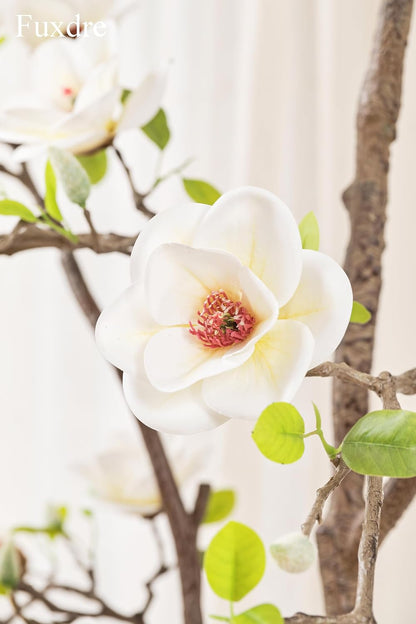 Artificial Magnolia Tree, 6.8FT Tall Fake Indoor Tree, Realistic Real Touch Leaves and Flowers, Perfect for Home Decor, Living Room, Wedding, and Hotel Decor (Pink)