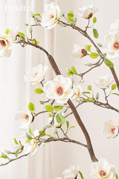 Artificial Magnolia Tree, 6.8FT Tall Fake Indoor Tree, Realistic Real Touch Leaves and Flowers, Perfect for Home Decor, Living Room, Wedding, and Hotel Decor (Pink)