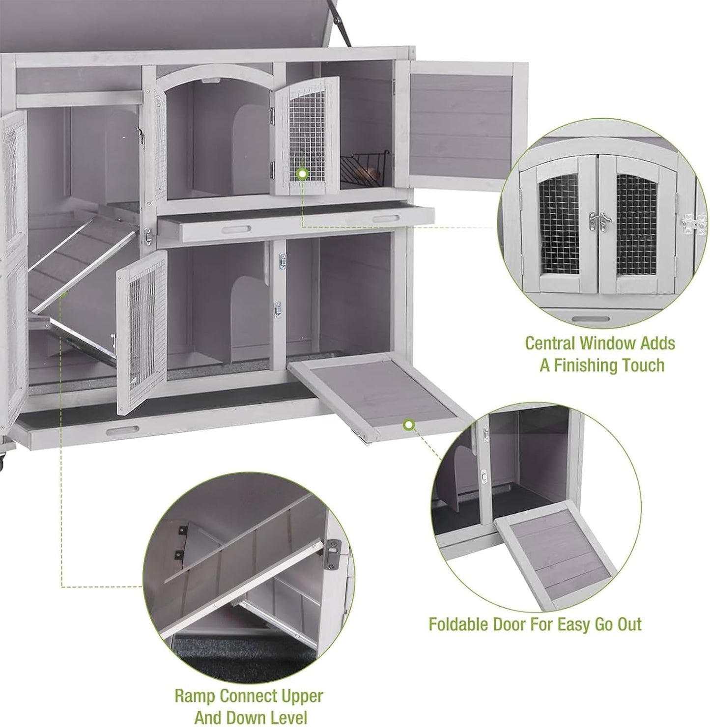 Rabbit Pet Playpen Bunny Run Extension Indoor Small Animal Pen (Playpen Only)