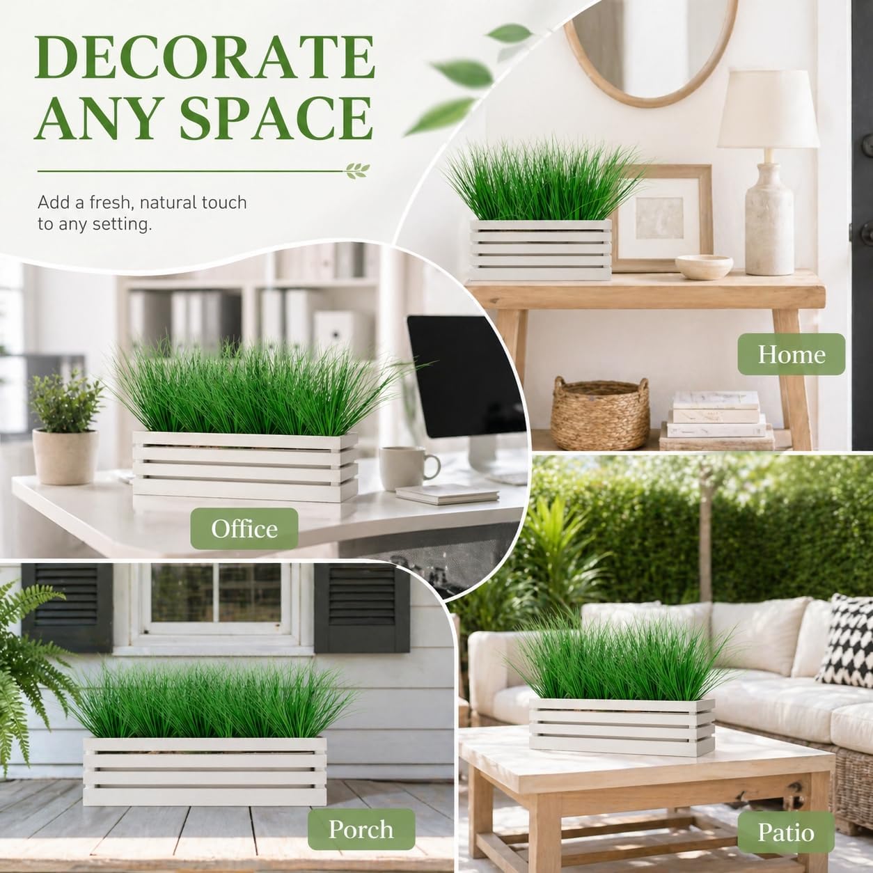 Fake Grass Plants - 25 PCS Artificial Wheat Grass | Fake Shrubs,Faux Grass,Greenery for Vases, Planters, Table Centerpieces, Offices, Patios, Gardens,Backyard & Outdoor Decor