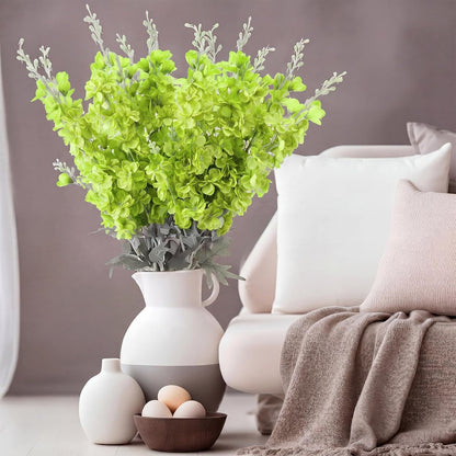Thiccywoov 24 Pcs Delphinium Artificial Flower 35.4'' Long Larkspur Stem Silk Fake Faux Flowers Bulk for Tall Vase Floral Arrangements Home Centerpiece Table Wedding Decor (White)