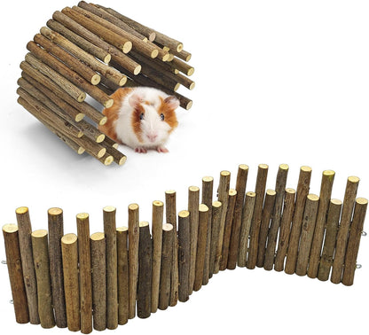 Bendable Hamster Bridge,12in Wooden Hamster Cage Accessory for Enrichment