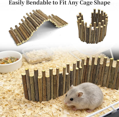 Bendable Hamster Bridge,12in Wooden Hamster Cage Accessory for Enrichment