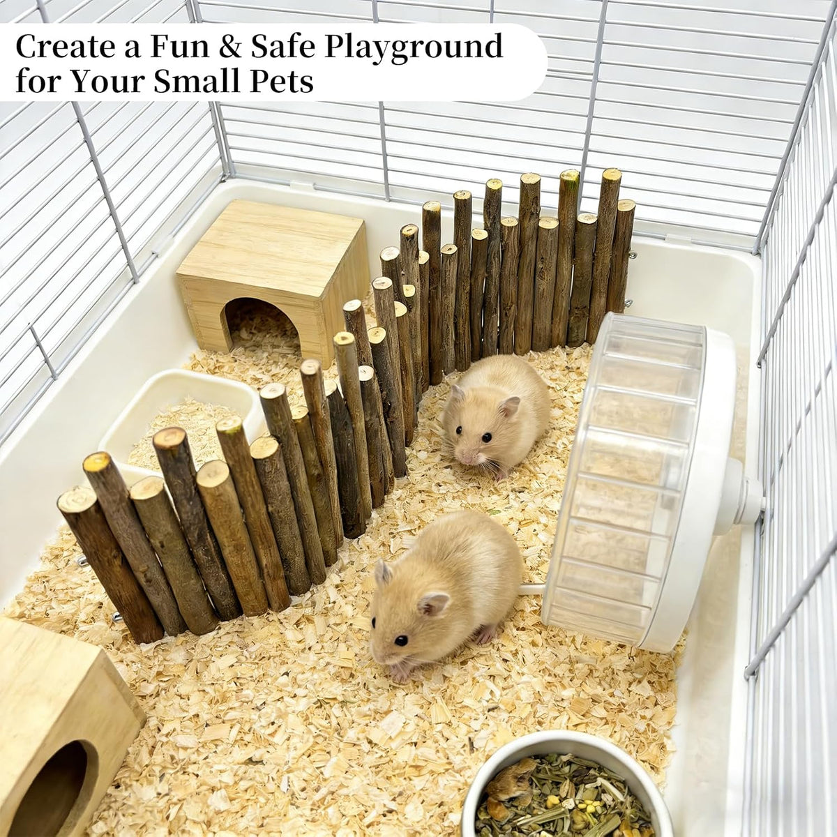Bendable Hamster Bridge,12in Wooden Hamster Cage Accessory for Enrichment